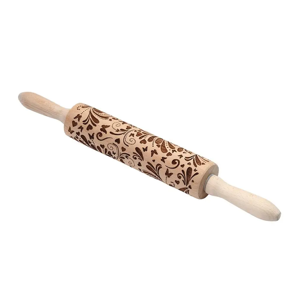 Рождественская Скалка с гравировкой рельефная деревянная кухонный инструмент