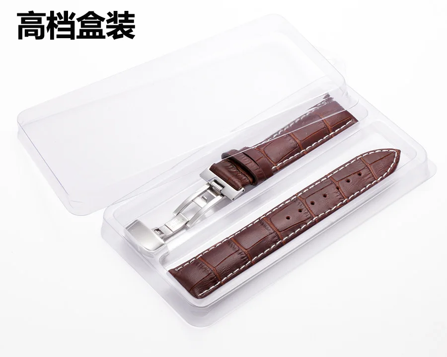 

12/13/14/15/16/17/18/19/20/21/22/24 mm Genuine Leather Watch Band Stainless Steel Butterfly buckle Men Women Watch Band Strap