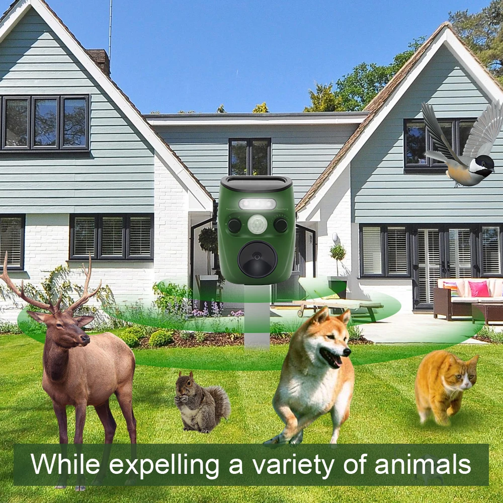 Ультразвуковой Отпугиватель собак на солнечной батарее наружный
