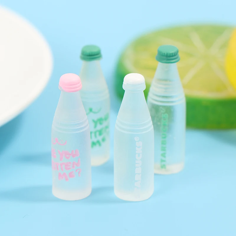 

6 шт./компл. миниатюрные бутылки для воды для кукольного домика, кукольная еда, кухонные аксессуары, Новинка