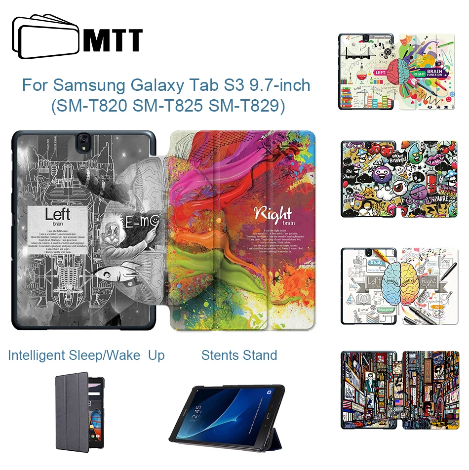 MTT чехол для планшета для samsung Galaxy Tab S3, 9,7 дюймов, SM-T820, T825, T829, ультра тонкий откидной смарт-чехол из искусственной кожи, защитный чехол