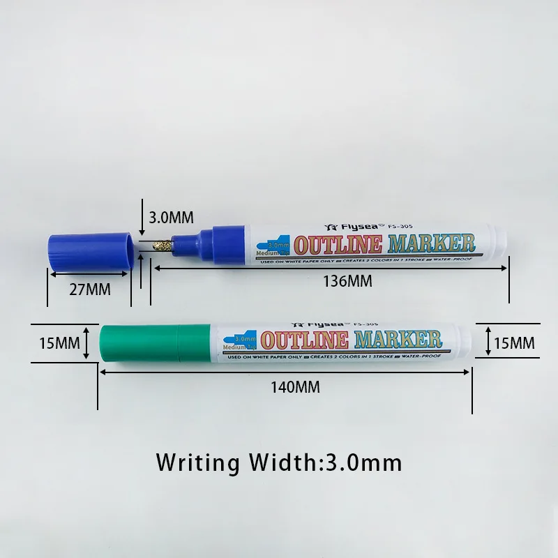 

Amazon 12 color color dream double line pen outline pen fluorescent marker pen metal stroke pen greeting card DIY
