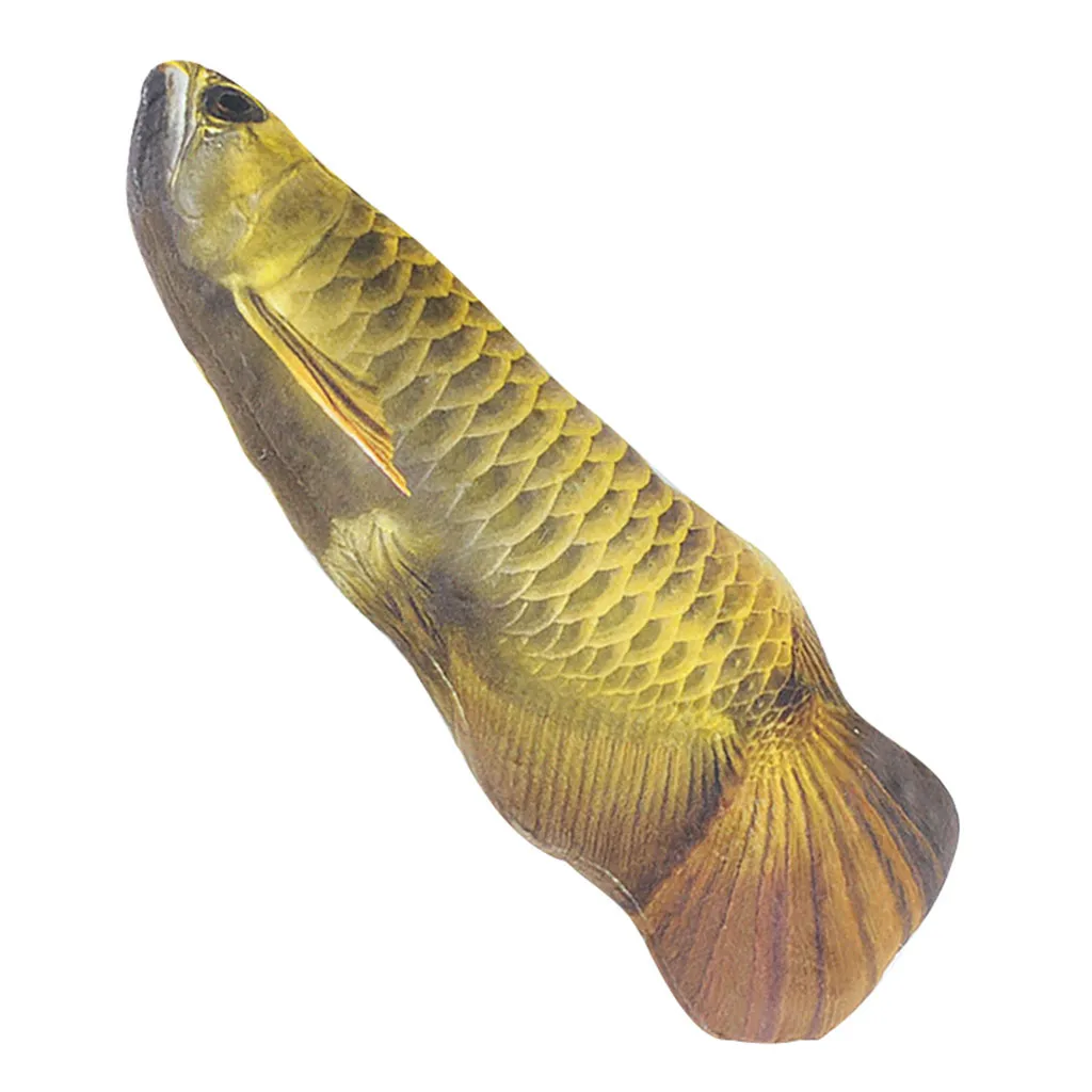 Yellow New Pet 3D Carp Model Cat Toy Simulation Fish Toy Gift Cat Mint Fish Plush Pillow - Цвет: Yellow