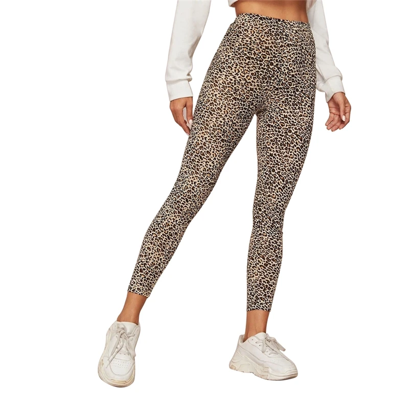 2020 Fashion Trend Summer Women's Sexy Leopard Print Seamless Leggings High Waist Casual Fit Pants Hips Push Up Sportswear | Спорт и