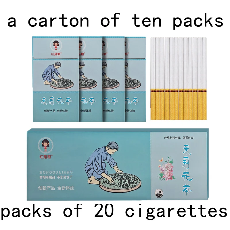 bule ten packs Зеленые травяные сигареты, очищающие легкие, чтобы не курить никотин и табак, сигареты, чай - Цвет: bule ten packs