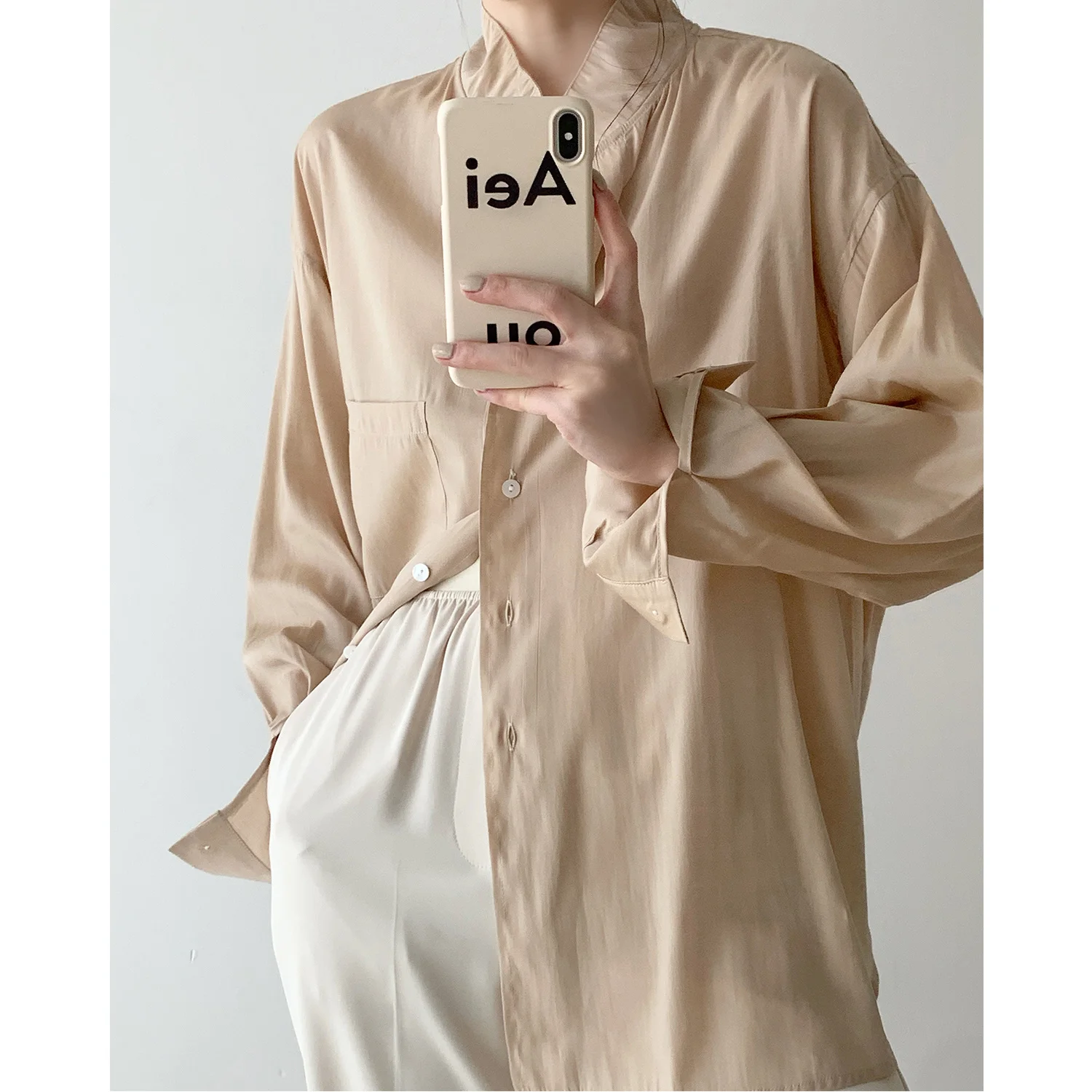 

Sunscreen Shirt Women's Long Sleeve Summer Loose Oversize French Chic Top Thin