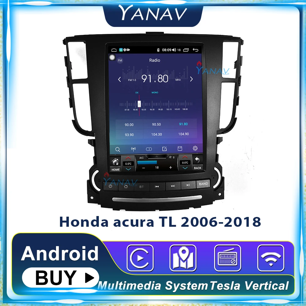 2 din Android автомобильный Авто Tesla стиль стерео для Honda acura TL 2006 2018 Аудио