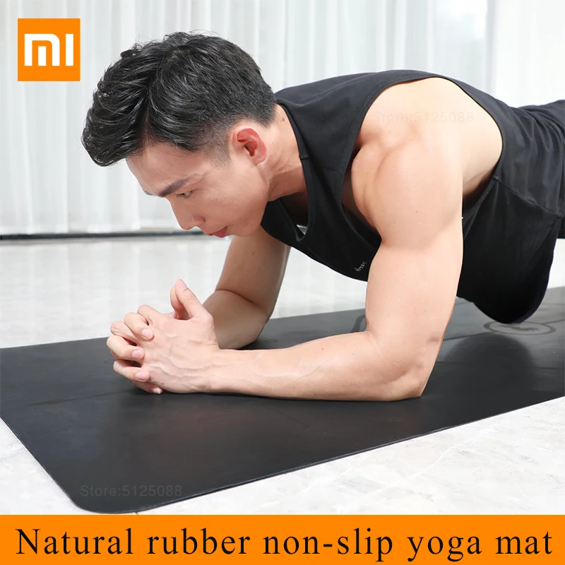 XIAOMI MIJIA большой натуральный резиновый коврик для йоги с позиционной линией нескользящий ковер для начинающих Фитнес гимнастика экологический коврик