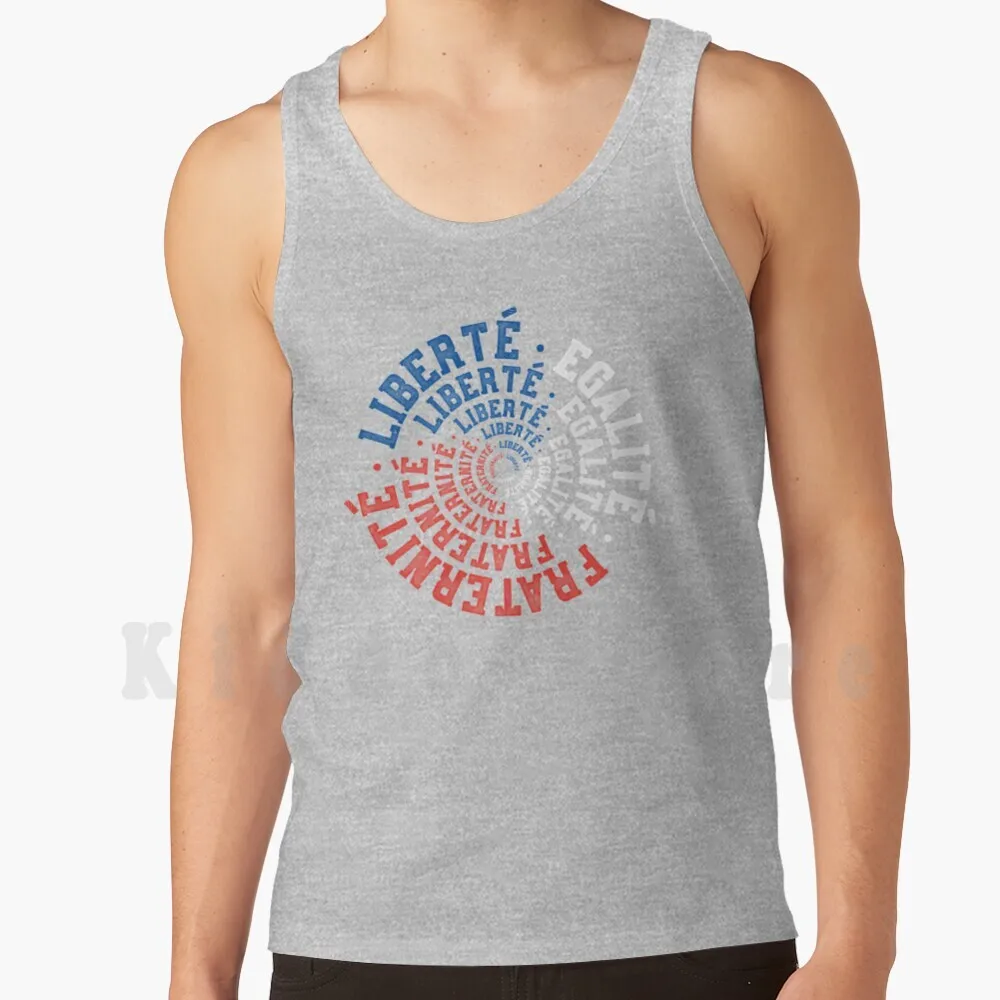 Liberte Egalite Fraternite-Vive La France Motto Майки Жилет 100% хлопок Vive