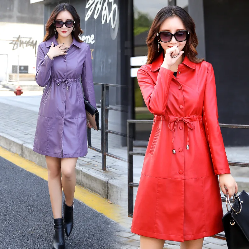 Новая осенняя одежда ветровка из овечьей кожи Женское пальто большого размера