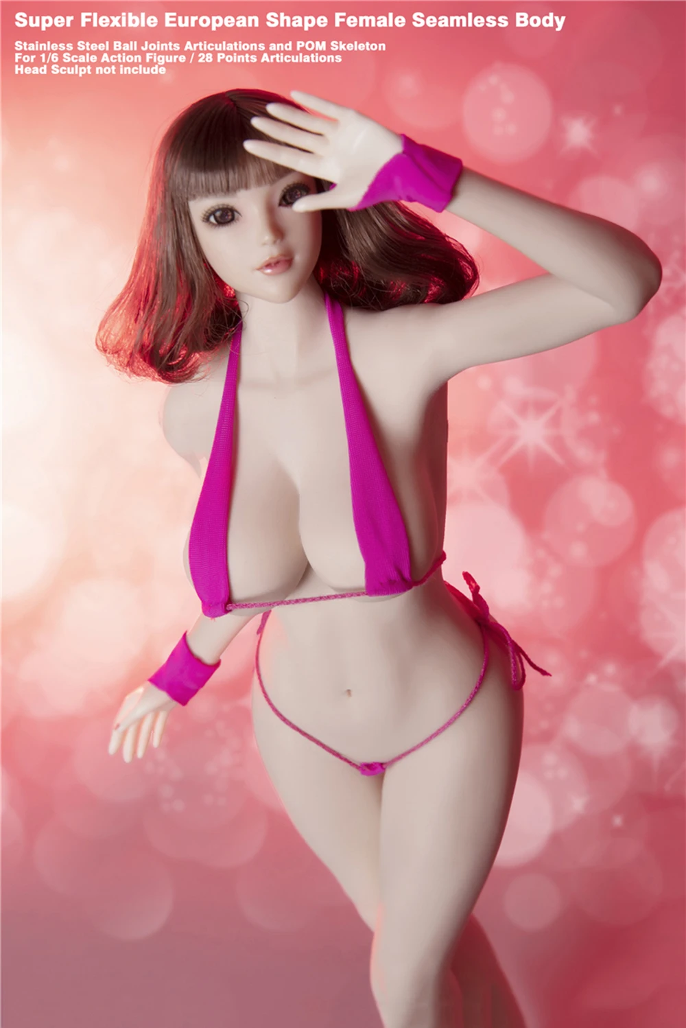 Jiaou Doll 1/6 Европейский супер гибкий сексуальный бесшовный большой бюст женский металлический каркас Съемная/не съемная модель стопы