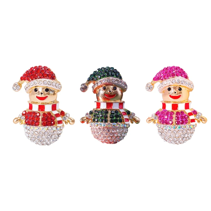 

Christmas Snowman Rhinestone Brooch Christmas Theme Enamel Brooch Pin Christmas Crystal Brooch Pin Gift for Women Girl