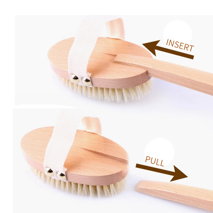 Натуральная щетка для ванны из натуральной щетины отшелушивания крови TREESMILE D30