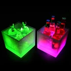 СВЕТОДИОДНЫЙ Ведро Льда 3.5L Красочные Изменение светодиодный охладитель ведро двойной Слои квадратных ледяной лоток для пивной бар шампанское напитки, пиво