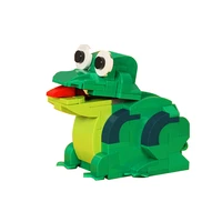 moc green mechanical frog building blocks bricks kit pest killer toad animal model idea assemble toys for child birthday gift