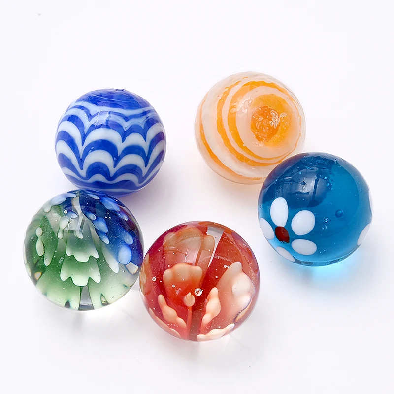 

25MM Glass Ball Cream Console Game Pinball Machine Cattle Small Marbles Pat Toys Parent- Child Beads Bouncing Ball Sports Unisex