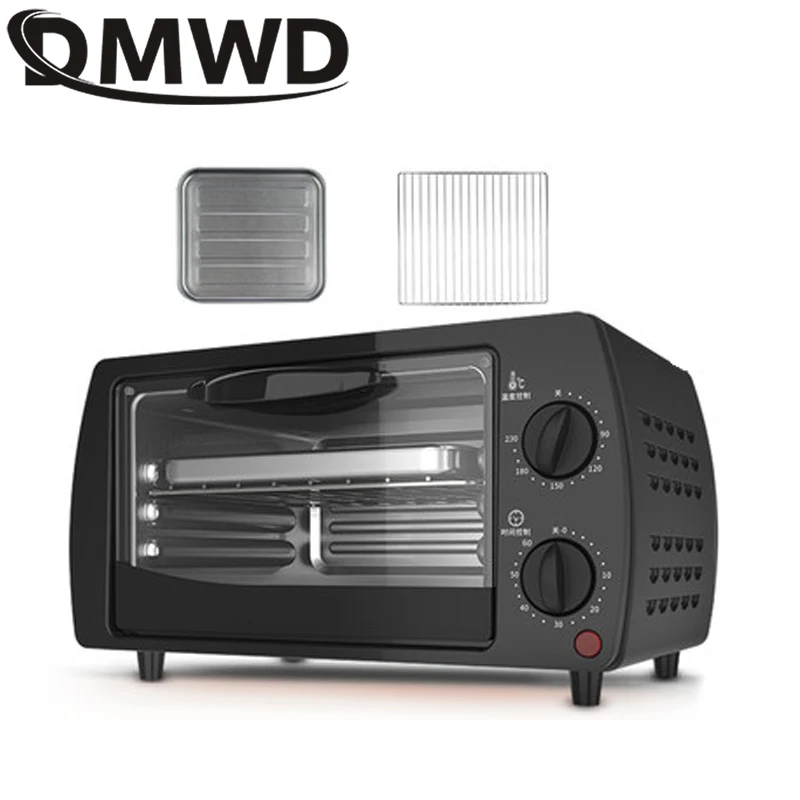 

Многофункциональная Домашняя мини-духовка DMWD для пиццы, торта, выпечки, с таймером на 60 минут, тостер из нержавеющей стали, 2 слоя, 9 л, 220 В
