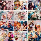 Краска по номерам RUOPOTY для взрослых с рамкой, цветная Женская краска по номерам, ручная роспись, холст по номерам, Diy Подарочное искусство