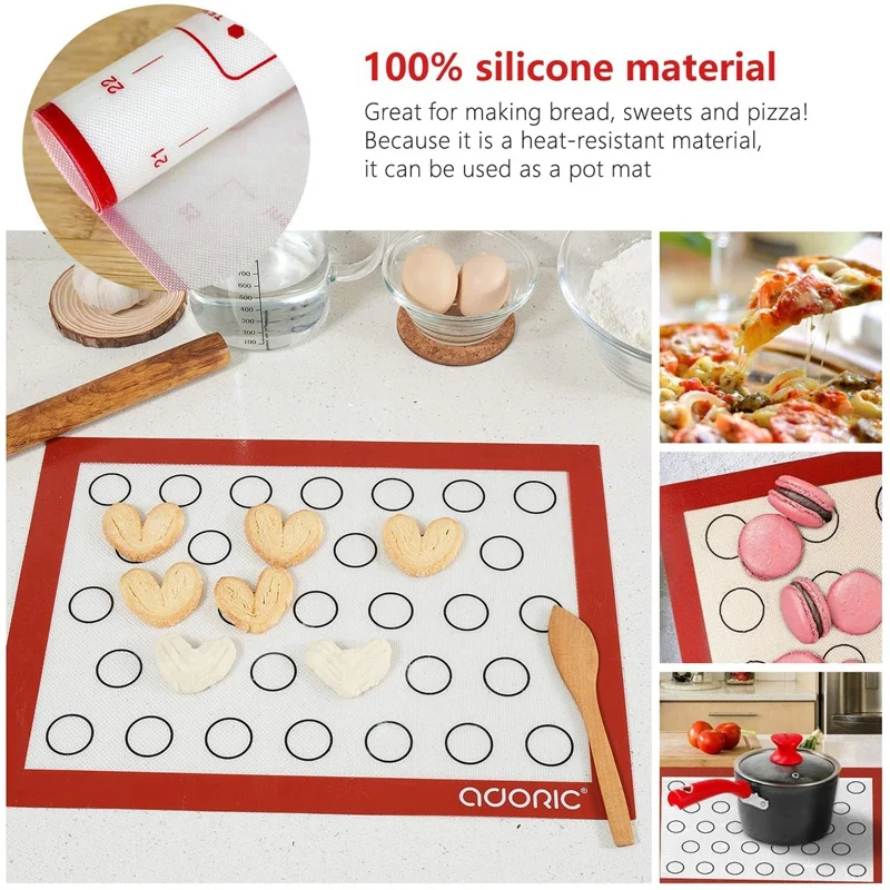 

Pastry Mat for Pastry Rolling with Measurement,Thick Non Stick Baking Mat with Measurement Mat,Dough Rolling Mat