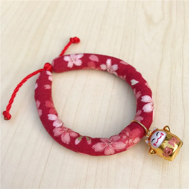 Ошейник для кошек собак ручной работы в японском стиле регулируемое ожерелье
