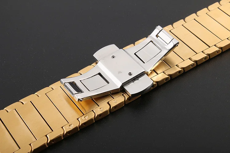 Роскошный браслет из нержавеющей стали для apple watch Series 5 4 3 1 2 iwatch 44 мм 40 мм 38 мм стальной ремешок 42 мм с адаптерами