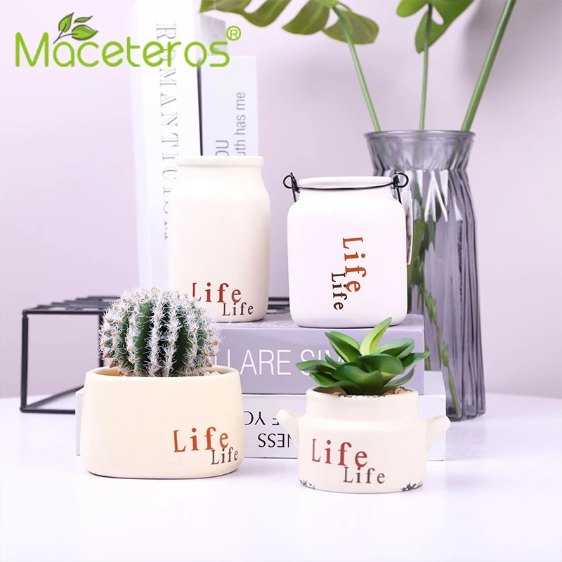 Новый Современный матовый белый круглый керамический цветочный горшок зеленый