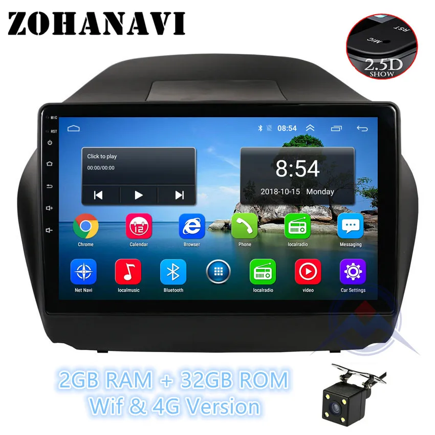 2G 32G Camera ZOHANAVI 10,2 дюймов Android 9,0 автомобильный dvd-плеер для hyundai Tucson IX35 2011- автомобильный Радио Аудио с картами - Цвет: 2G 32G Camera