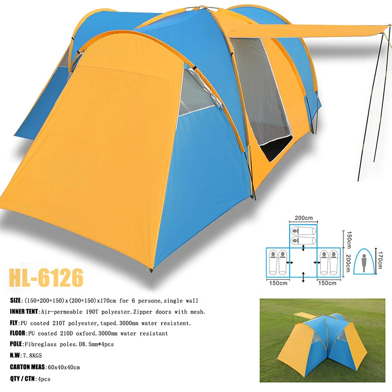 

Ultralarge Camping Tent 6-9 Person Large Space Outdoor Family Tourist Family Tent Marquee for Trips Party Hiking Self Driving
