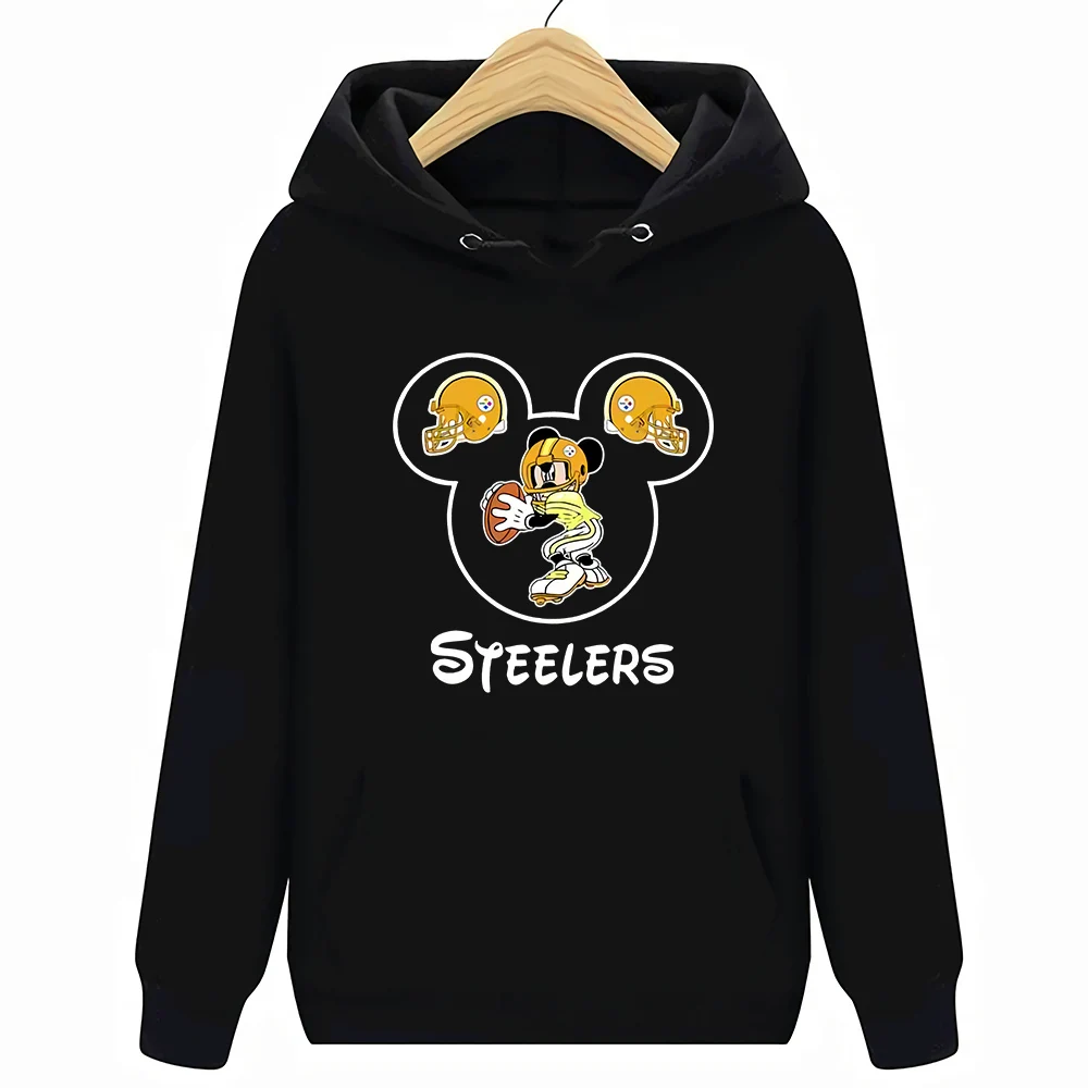 Питтсбург уличная Harajuku хлопок Steelers Микки Маус толстовки и толстовки