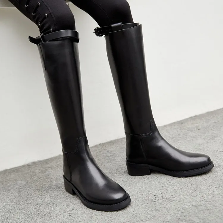 

boots, high heel leather boots, women's Autumn and winter new boots, single boots, thick heels, high barrel Knight