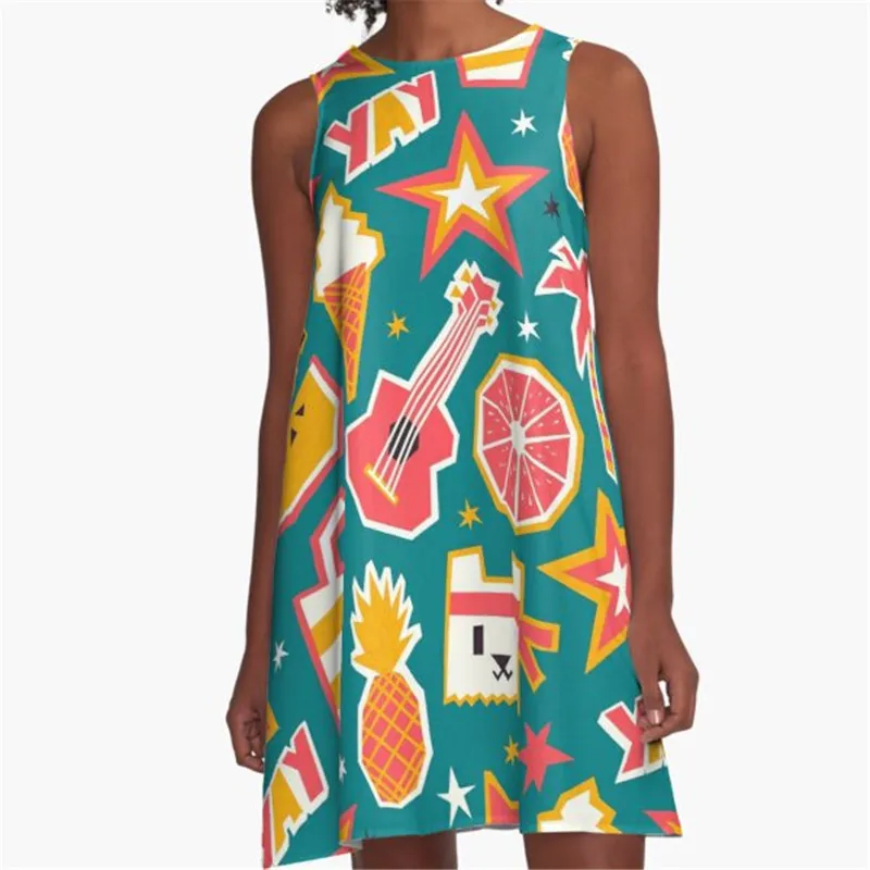 

Fashion Women summer dresses Summer Field Printed A-Line Boho Dress for women harajuku Sexy ladies mini short beach dress