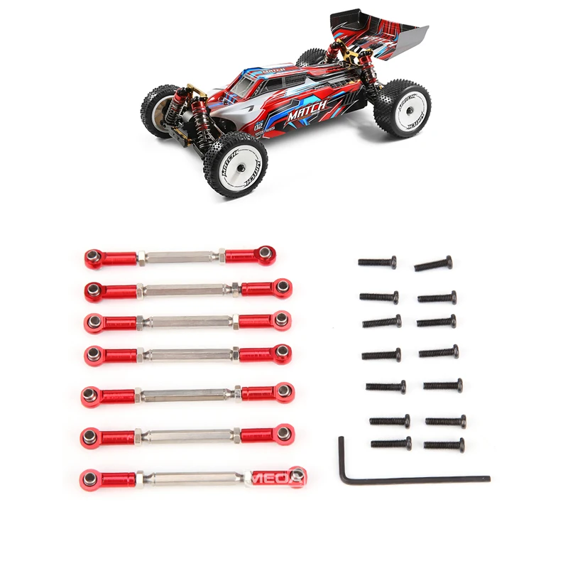

WLtoys 104001-1876 1877 1878 1879 RC Car 1/10 Upgraded Metal Spare Parts Front/Rear Tie Rods Steering Rod Set Group Assembly
