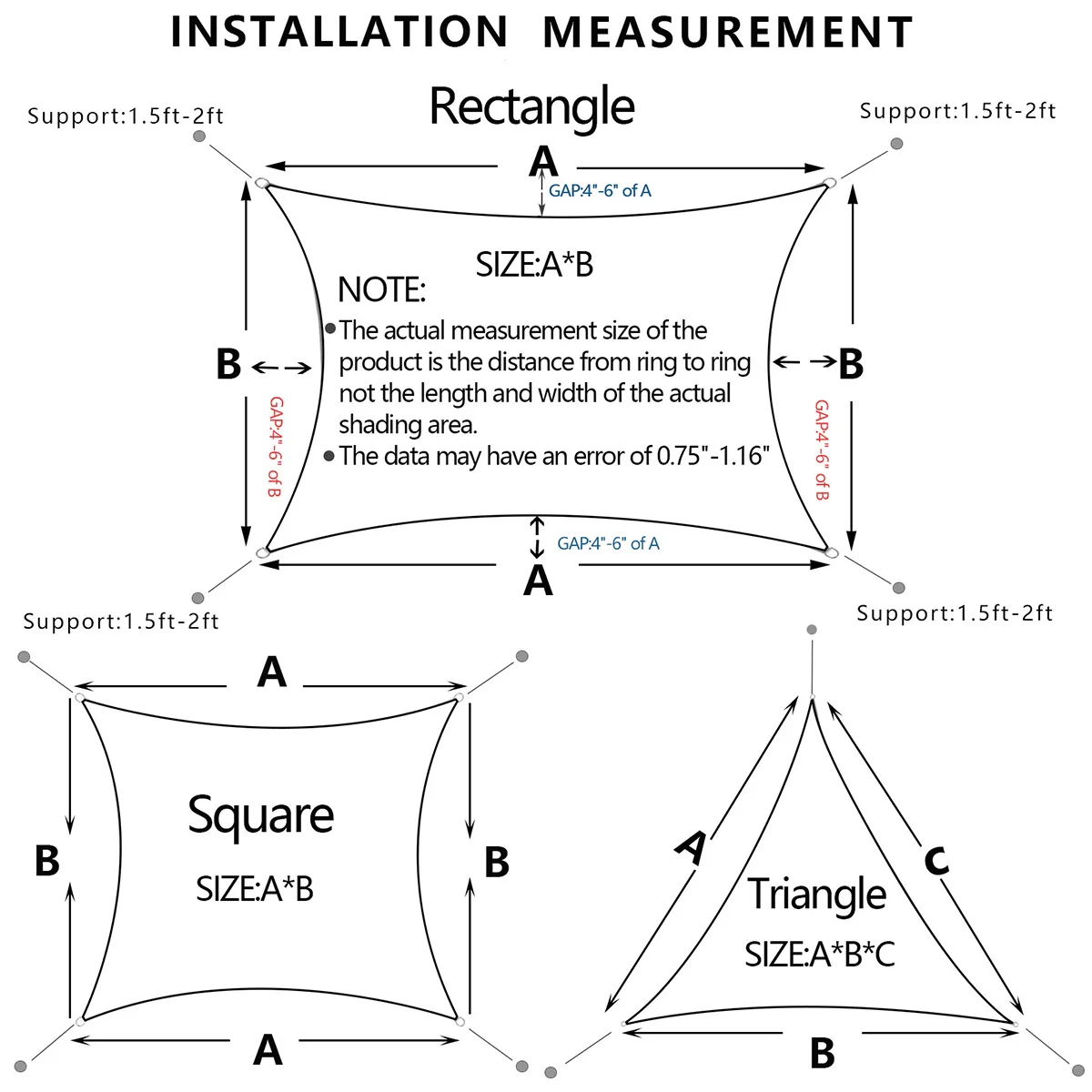 Коричневый водонепроницаемый солнцезащитный козырек паруса все размеры