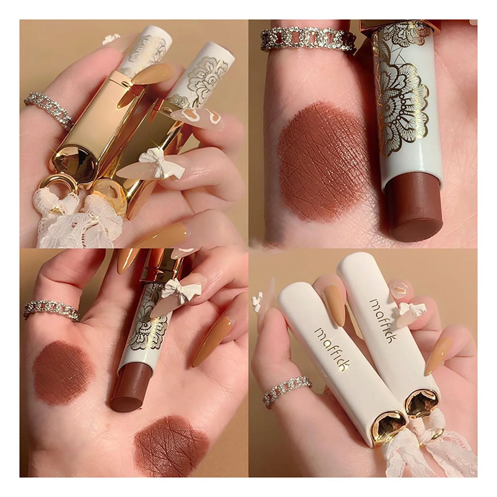 6 Colors Matte Lipstick Tubes Waterproof Long Lasting Sexy Purple Pigments Makeup Never Fade Away Lips |