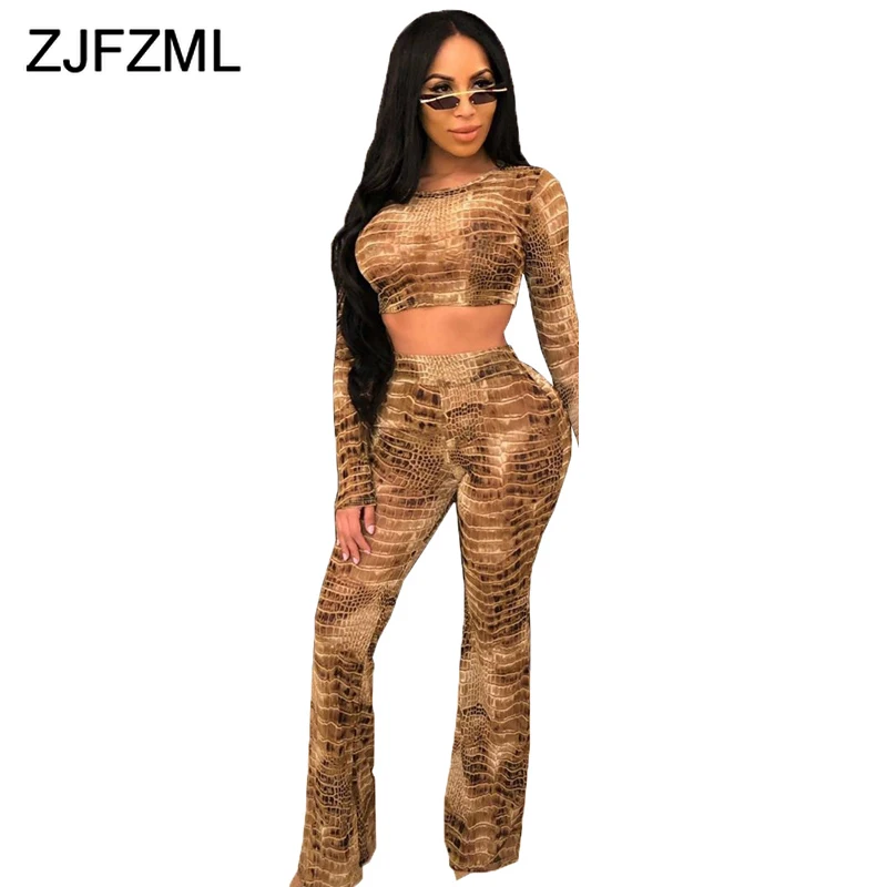 Сексуальный комплект из 2 предметов с принтом Клубная одежда Женская праздничная