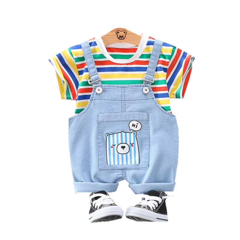 

New Summer Children Casual Clothes Baby Boy Girl Striped T Shirt Shorts 2Pcs/sets Kids Infant Clothing Toddler Casual Sportswear