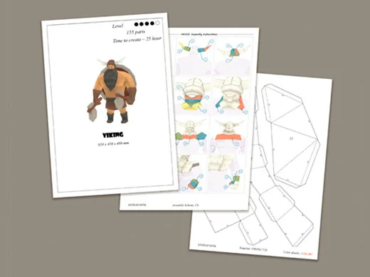 3d модель из бумаги Викинги геометрия ручной работы сделай сам трехмерные