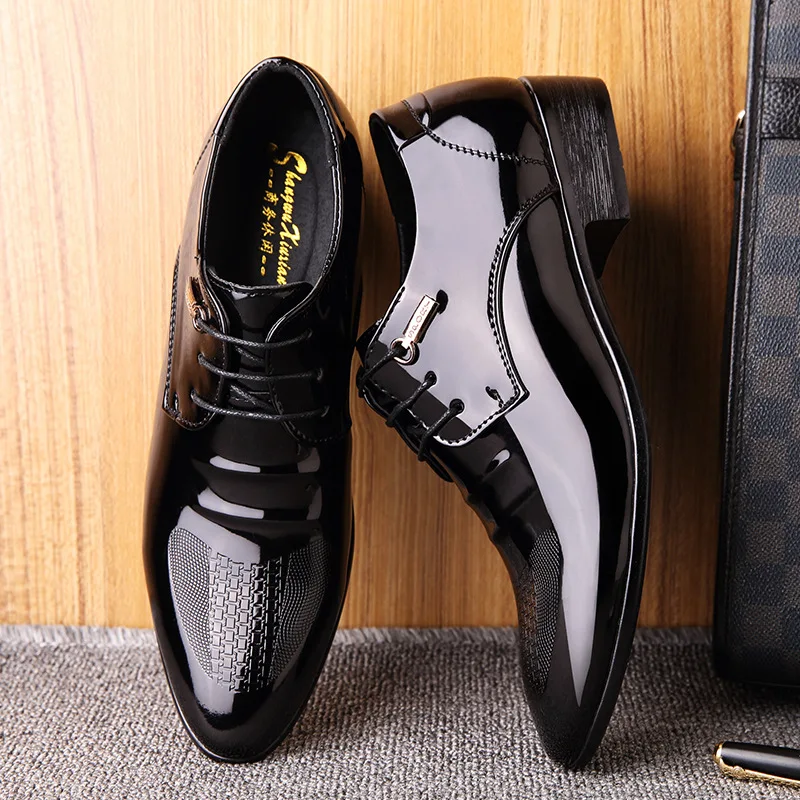 

Туфли мужские классические, лакированная кожа, роскошные брендовые оксфорды, деловые, повседневная обувь для свадьбы, офиса