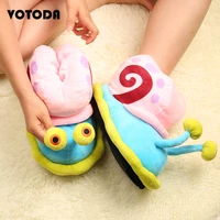 winter warm home slippers women slides cute funny snail shoes cartoon slippers indoor flat flip flops casual house plush shoes
