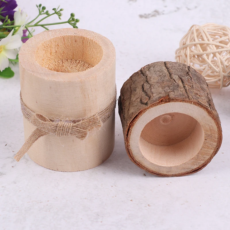 

Creative Wooden Candlestick Succulent Plant Pot Table Deco Rustic Wedding Decor Table Desktop Decoration