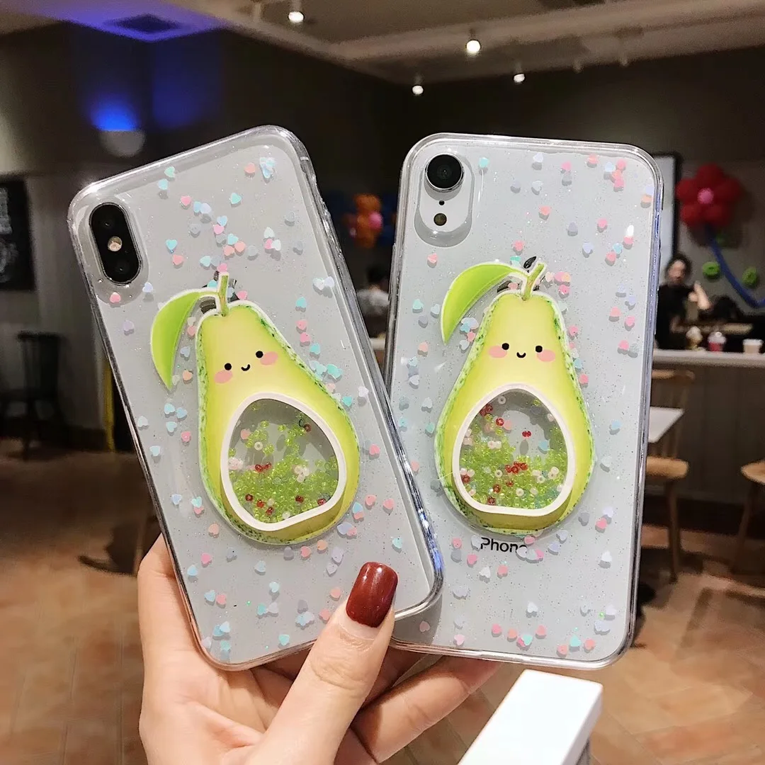 Жидкое Сердце Блеск улыбка лицо облака чехол для телефона для iPhone 6 6s 7 8 Plus X XS 11 Pro Max Мороженое Мягкий ТПУ динамический бисер чехол