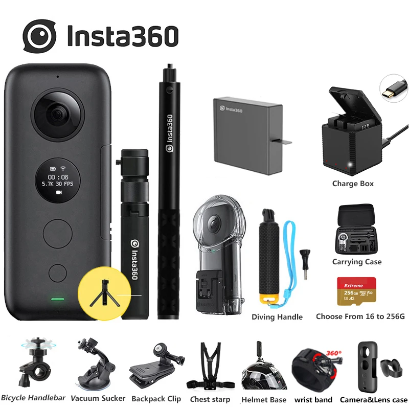 Insta360 One X Спортивная Экшн-камера 5,7 K видео 18MP Insta 360 ONE X селфи-палка Bullet Time Venture чехол - Цвет: Bundle 9