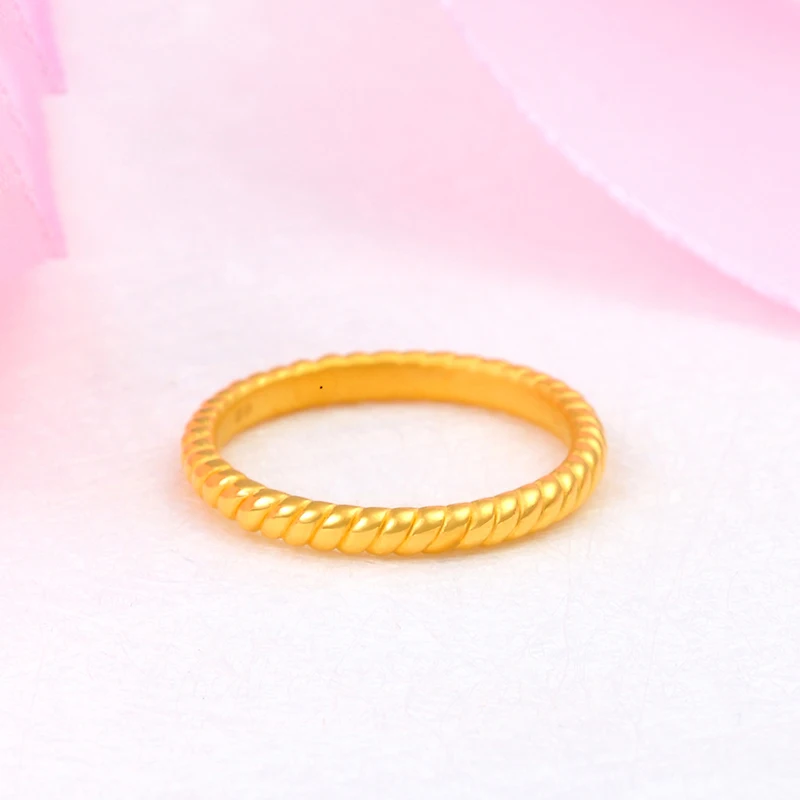 Кольцо из чистого 24-каратного желтого золота Женское кольцо на удачу 1 1-1 3 г