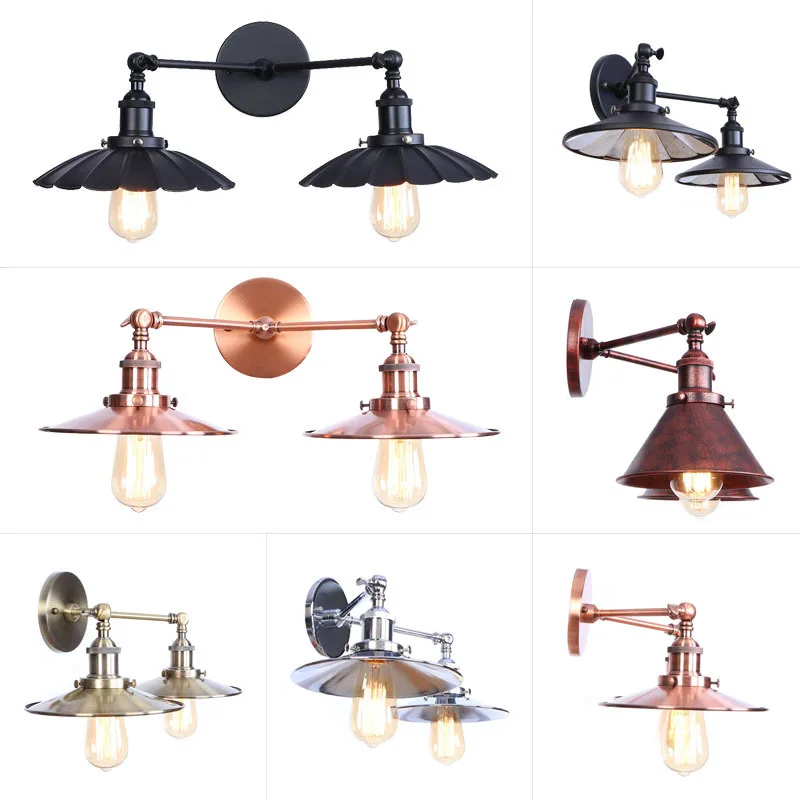 restaurant industry balcony stair corridors contracted wind restoring ancient ways wrought iron bar double wall lamp | Лампы и