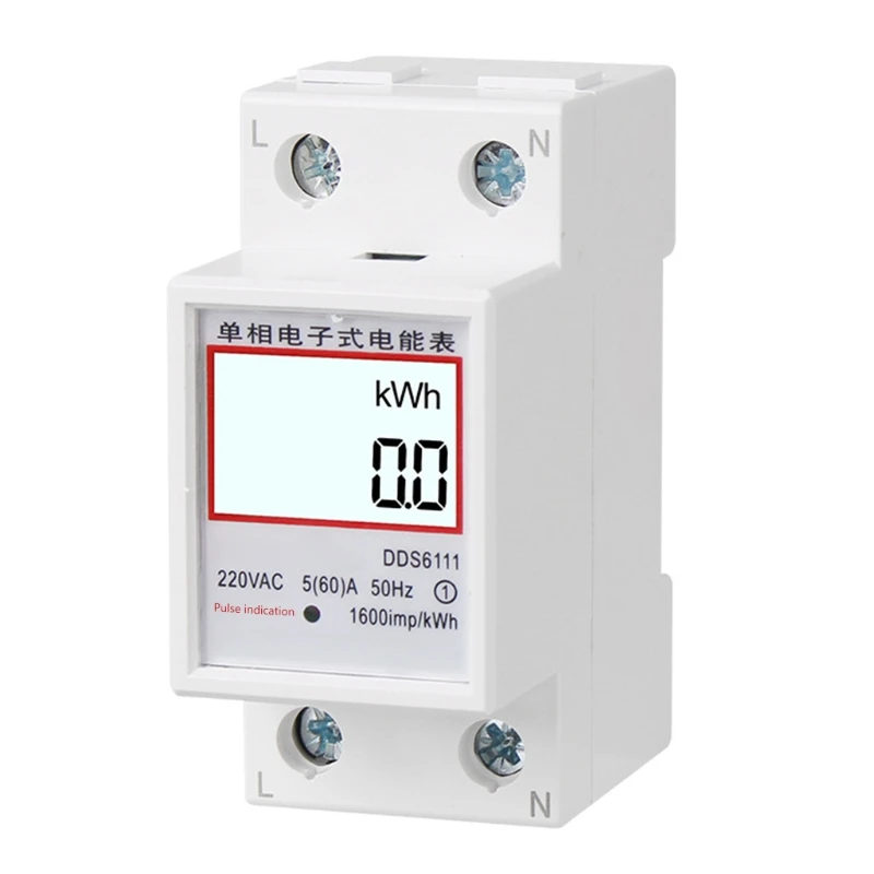 

80A Din rail Single Phase Two Wire LCD Digital Display Power Energy Meter Y5GD