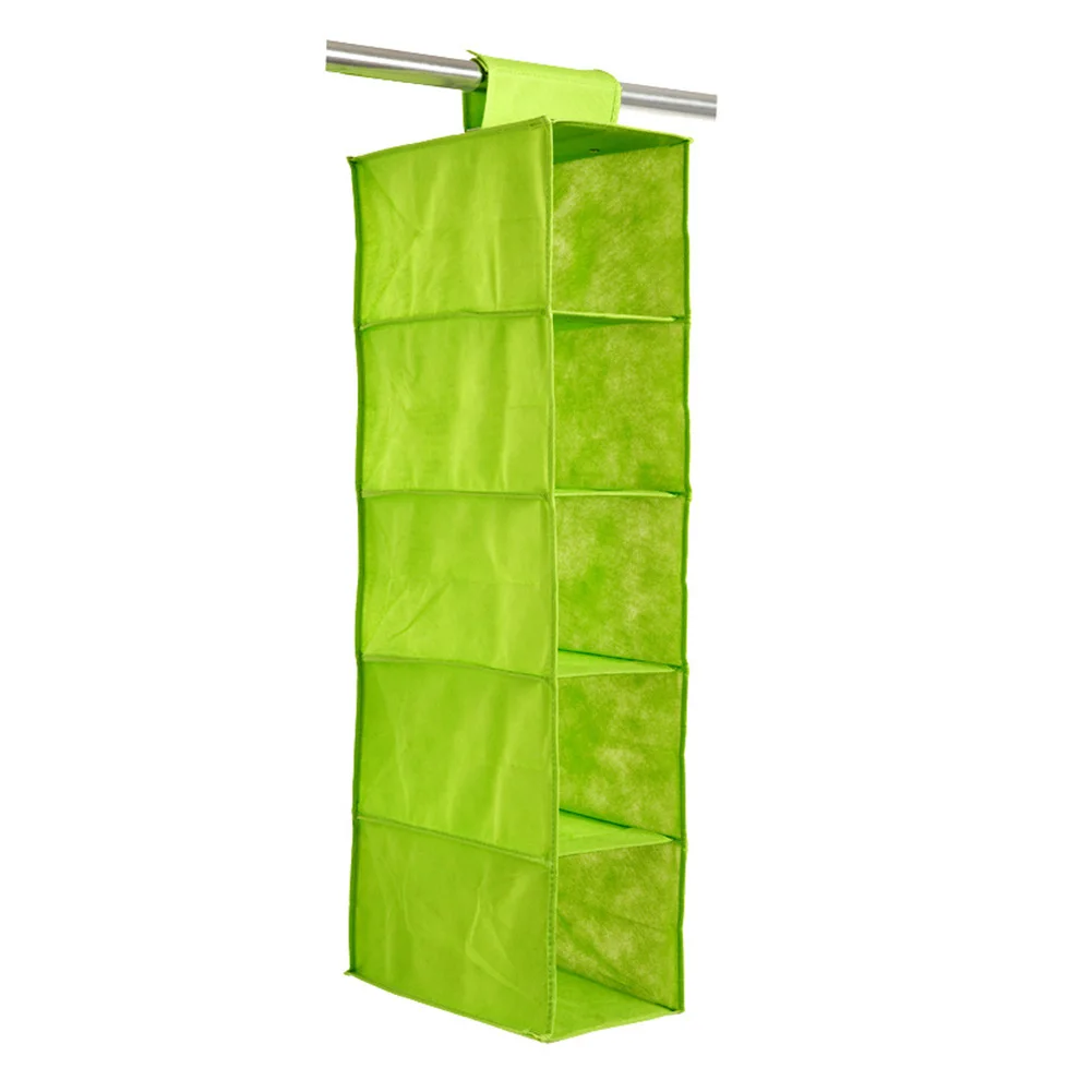 

Simple Soft Home Foldable 5 Layers Portable Travel Carrying Non Woven Fabric Storage Hanging Bag
