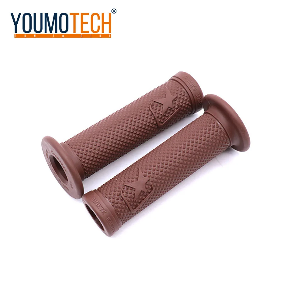 Мотоциклетные темно коричневые Ретро резиновые ручки подходят для 7/8