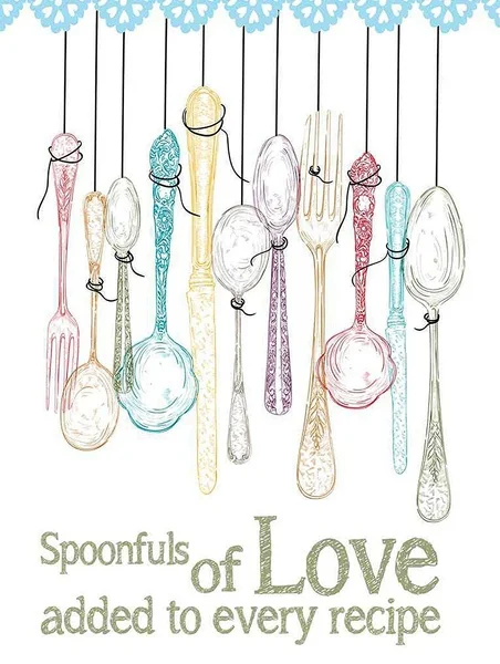 

Spoonfuls Of Love Added To Every Recipe Tin Sign art wall decoration,vintage aluminum retro metal sign