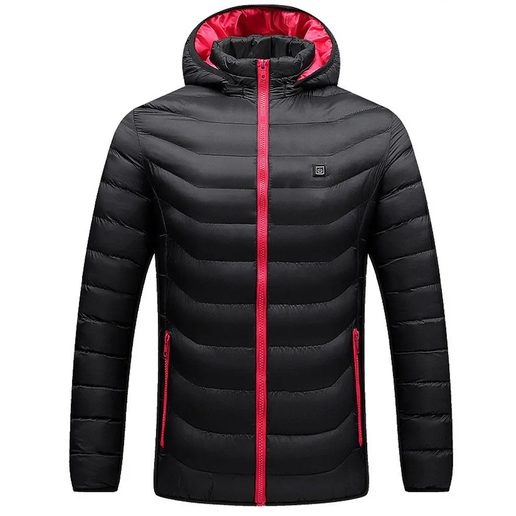 

Men 9 Areas Heated Jacket USB Winter Outdoor Electric Heating Jackets Warm Sprots Thermal Coat Clothing Heatable Cotton Jacket