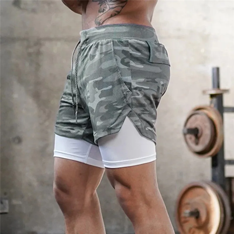 

Summer Men's 2 In 1 Shorts Casual Loose Shorts Male Comfortable Breathable Shorts Multi-Pocket Fashion Men Clothing